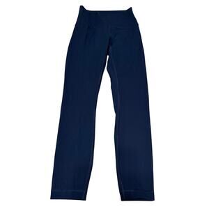 Lululemon navy blue leggings sz 4 missing logo yoga activewear